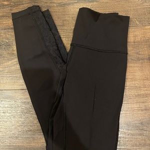 Lululemon Black Floral High Rise Leggings
